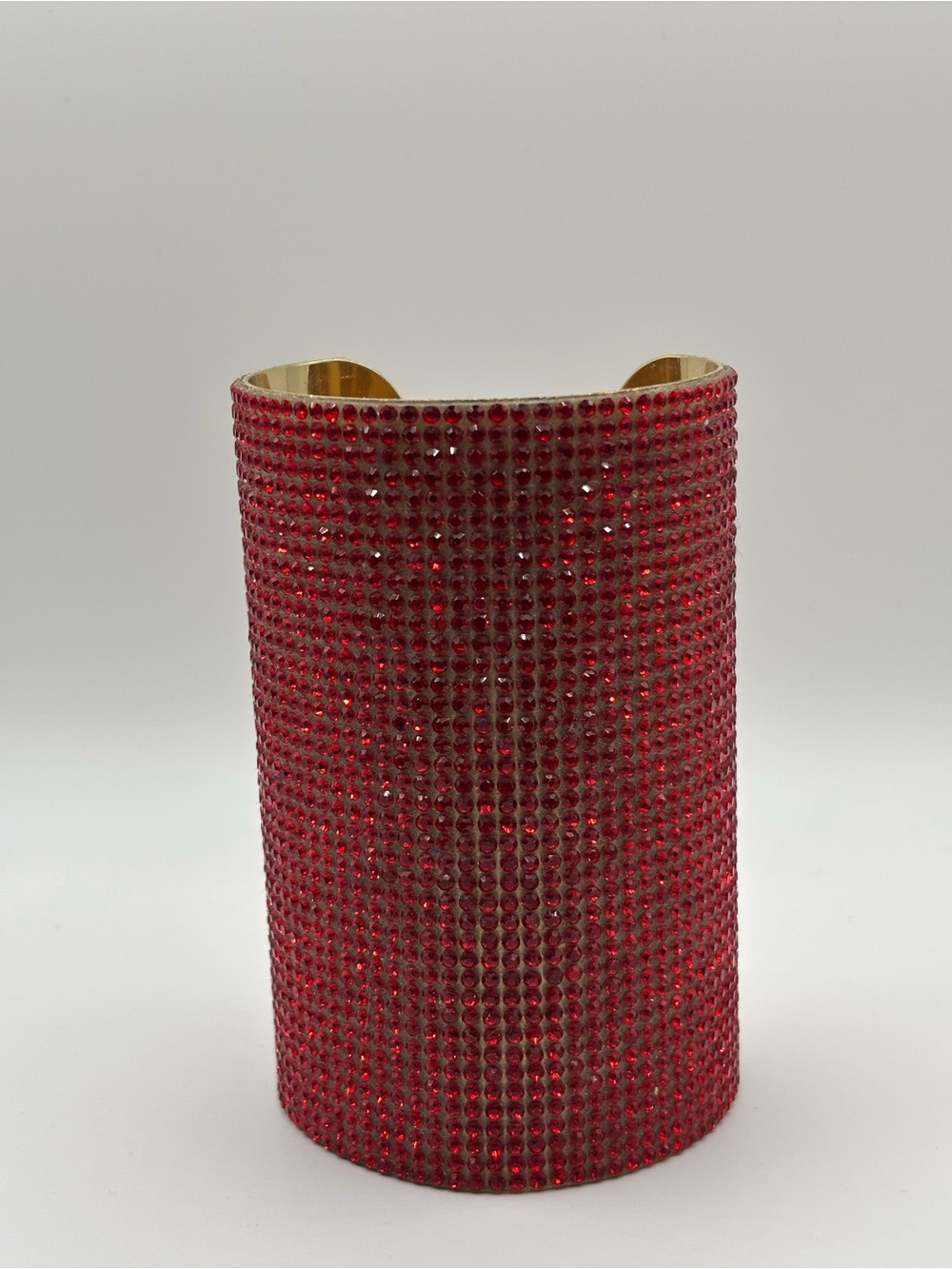 Red Crystal Cuff Bracelet — Glam Gold-Interior Statement